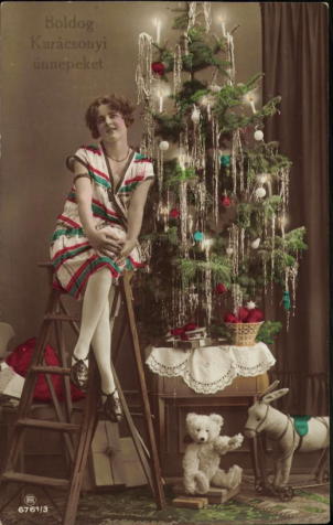 karácsonyi képeslap 1920as évek